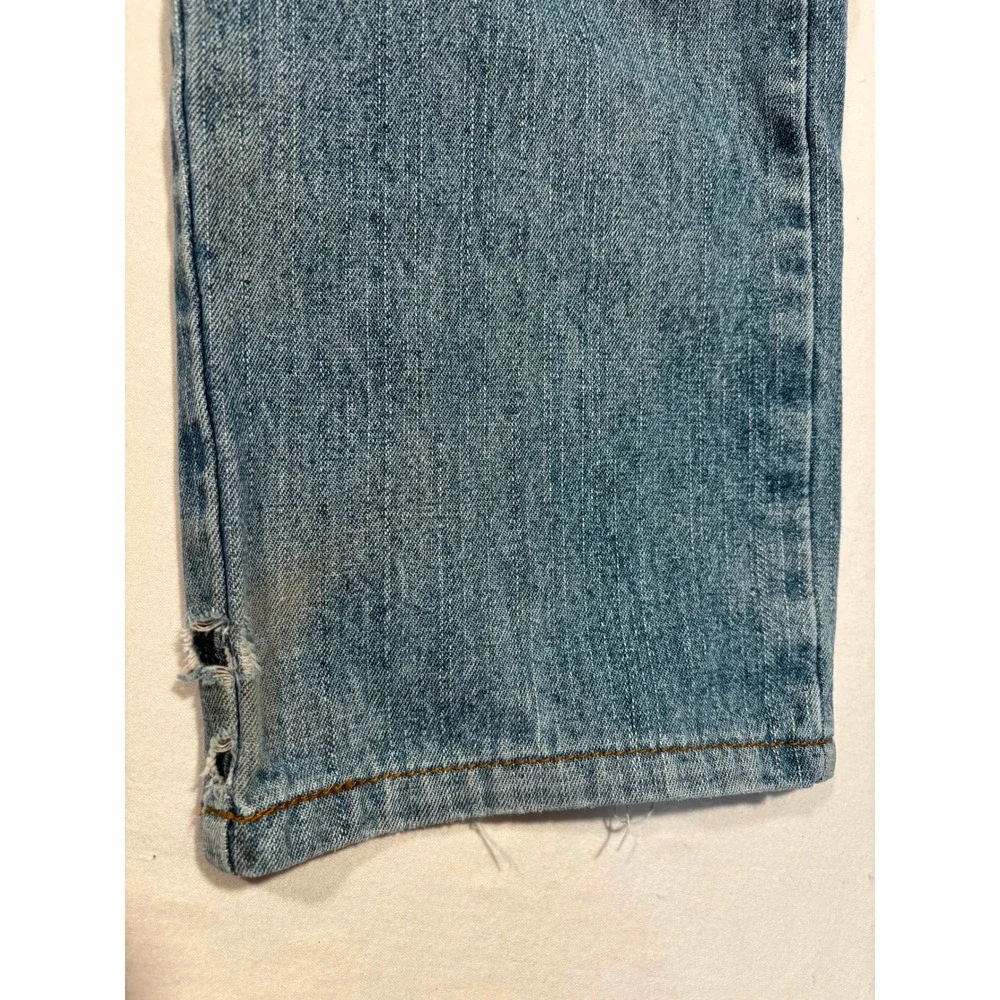 Golden Denim Straight Leg Jeans Medium Wash Distressed Size 28 Vintage Style